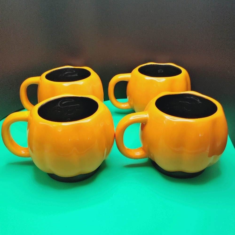 4 Retro Target Halloween Jack O' Lantern Mugs Pumpkin Face Ceramic 2008 … - Picture 5 of 12